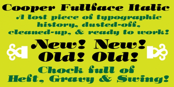 Cooper Fullface font preview